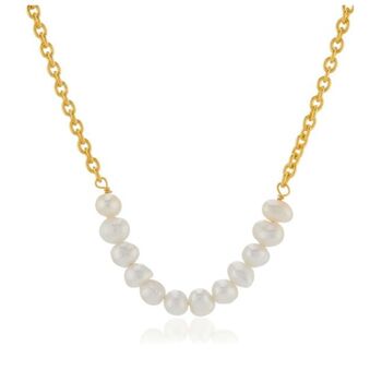 925 Multi Pearl Necklace Gold Plated, 2 of 4
