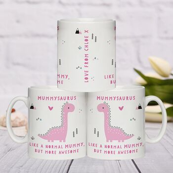Nan's Personalised Pink Dinosaur Mug, 2 of 2