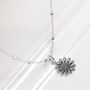 Sterling Silver Oxidised Delicate Daisy Necklace, thumbnail 6 of 8