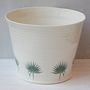 Hand Thrown Porcelain Palm Design Indoor Plant Pot, thumbnail 3 of 6