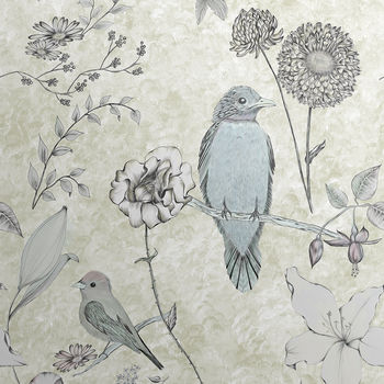 Birds And Flowers Design Wallpaper By Surface House