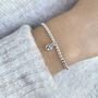 Sterling Silver April Birthstone Ball Slider Bracelet – Diamond, thumbnail 2 of 5