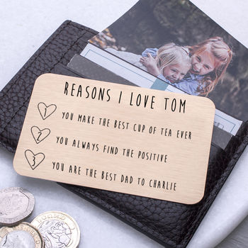 Personalised Reasons I Love You Wallet Card By Ellie Ellie ...