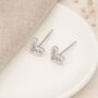 Sterling Silver Cz Heart Stud Earrings – 5mm, thumbnail 4 of 9