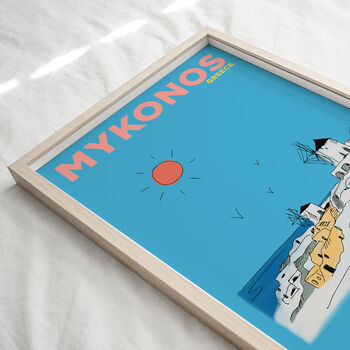 Personalised Mykonos Travel Illustration Print, 2 of 5