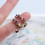 Multicoloured Tourmaline Earring Hoops, thumbnail 3 of 11