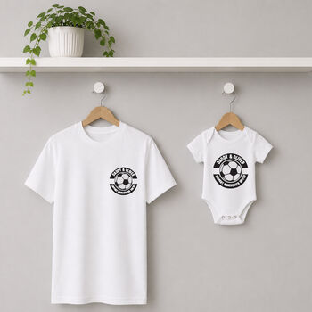 Personalised First Father's Day Daddy And Me Matching Set Football, 2 of 3