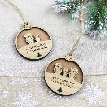 First Christmas As Grandparents Wooden Decoration, 2 of 5