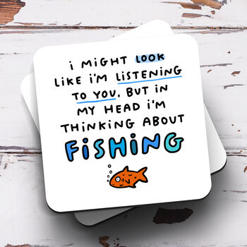 Personalised Mug 'Thinking About Fishing', 2 of 3