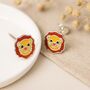 Sterling Silver Lion Stud Earrings, thumbnail 1 of 4
