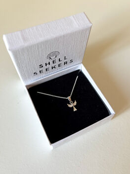 Sterling Silver Tiny Angel Pendant Necklace, 8 of 8