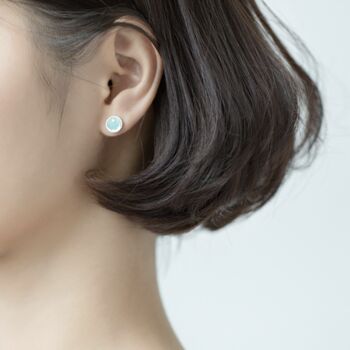 Sterling Silver Blue Moon And Star Stud Earrings, 2 of 5