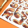 Red Squirrels Wildlife Watercolour Postcard, thumbnail 3 of 10