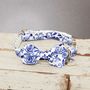 The Richmond Blue And White Floral Dog Collar Bow Tie, thumbnail 4 of 4