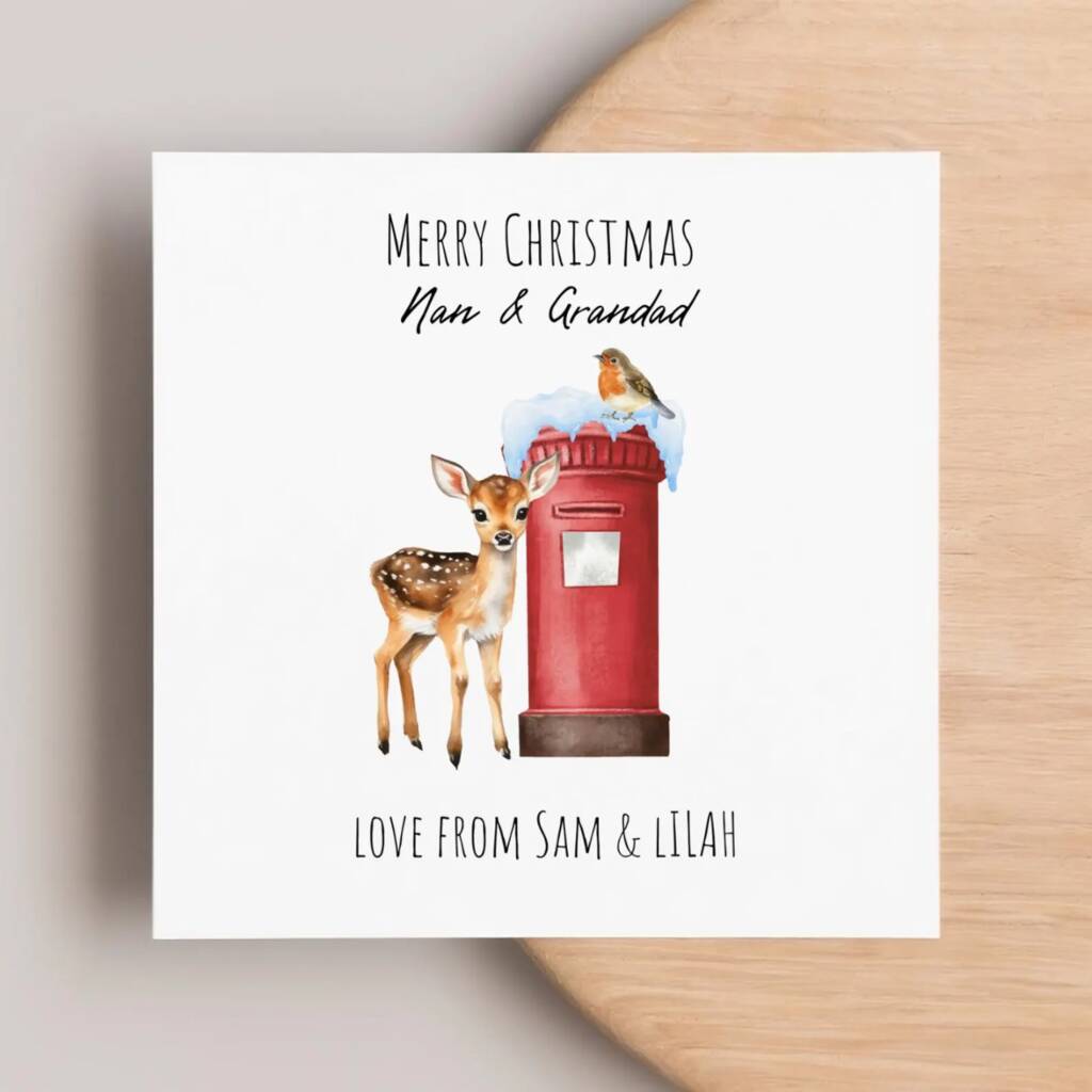 Personalised Nan And Grandad Christmas Card