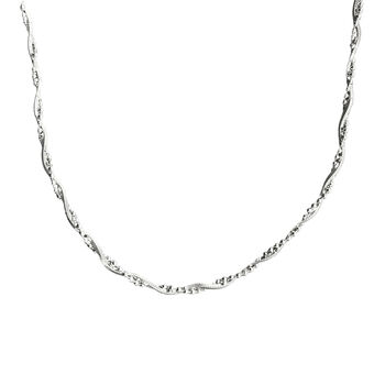 Sterling Silver Twisted Beaded Chain Necklace, 4 of 4