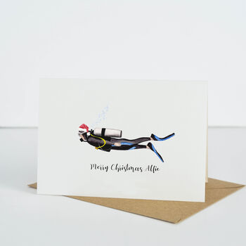 Personalised Diving Christmas Card, 2 of 4