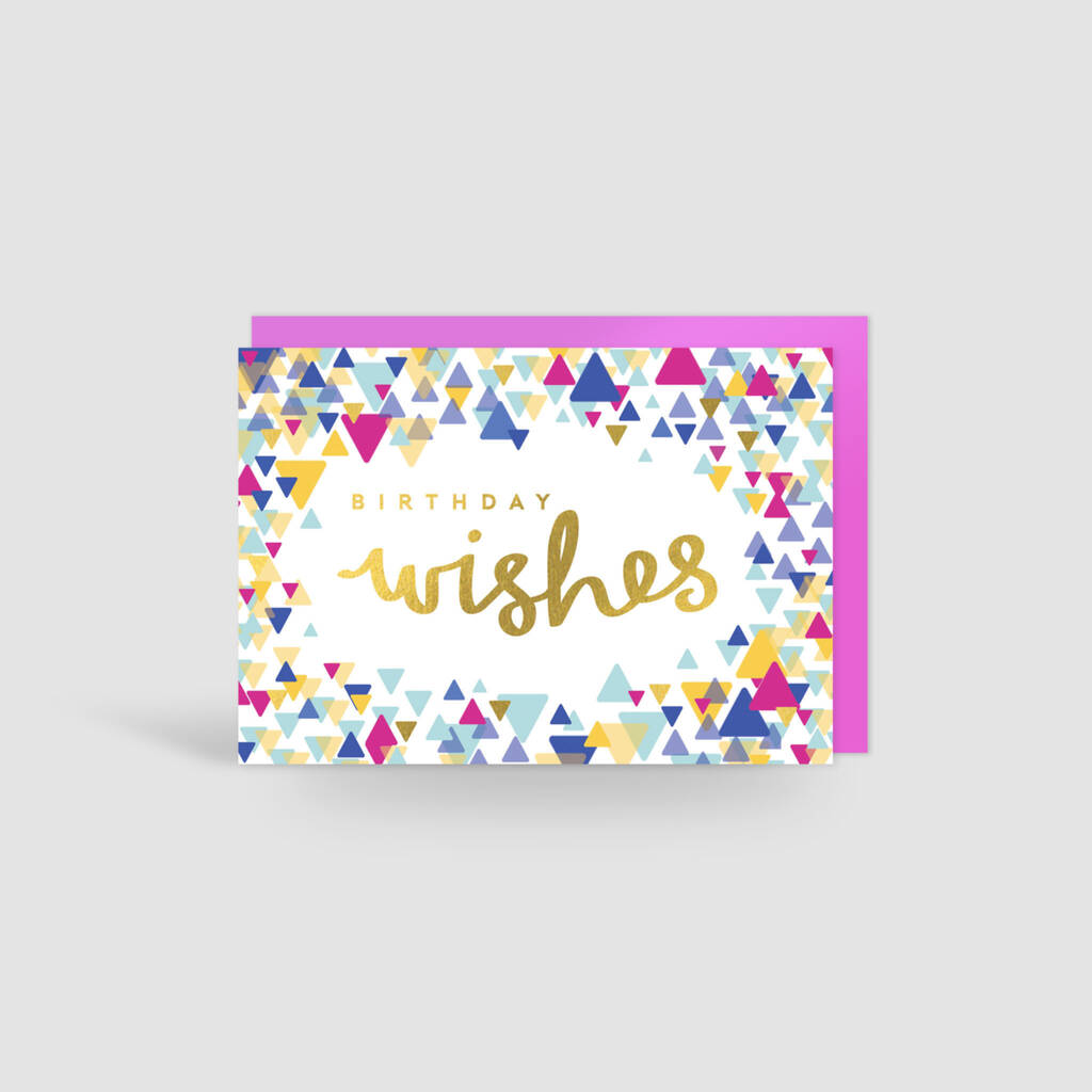 'Birthday Wishes' Gold Foil Confetti Card, 1 of 2