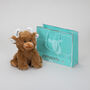 Brown Highland Cow Soft Toy+Personalised Horn+Gift Bag, thumbnail 4 of 11