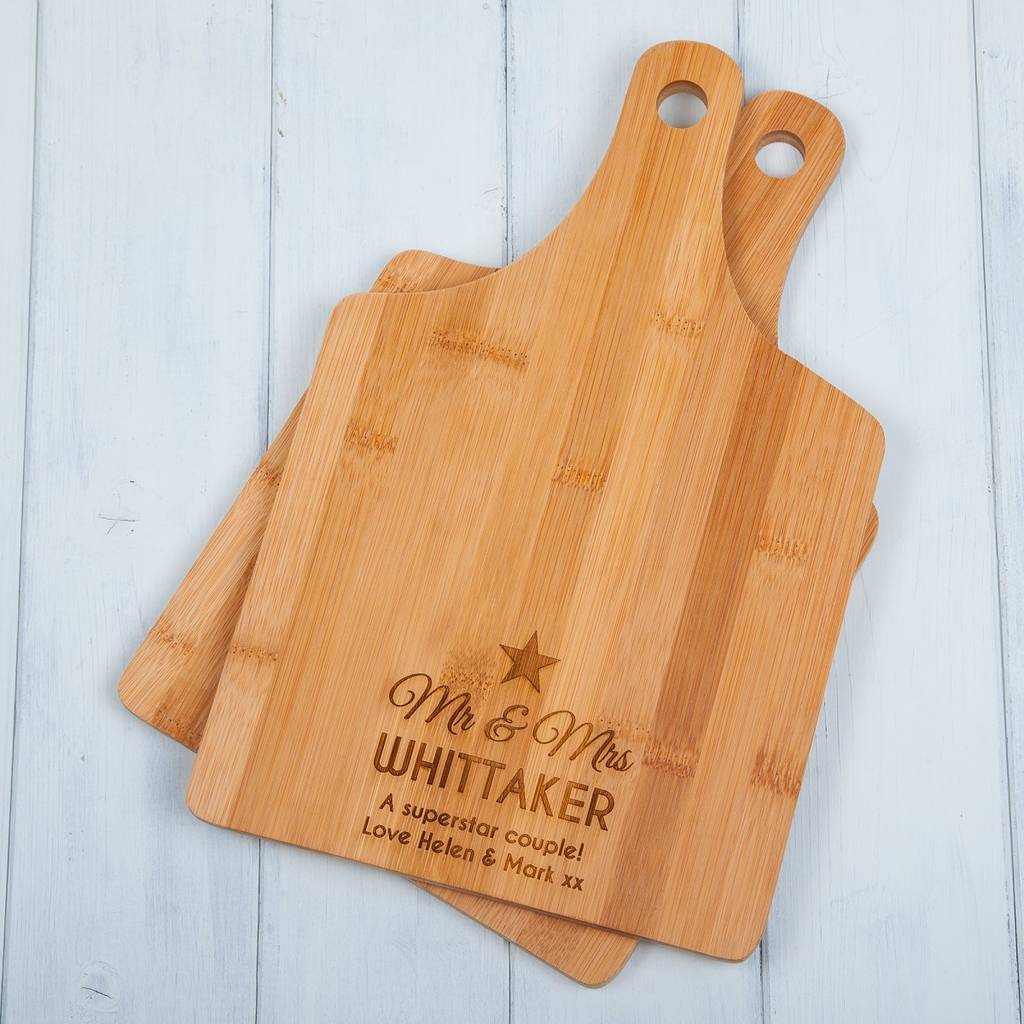 Personalised Star Paddle Chopping Board Or Cheese Board By British and