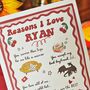 Silly Or Serious Reasons I Love You Personalised Card, Recycled, thumbnail 2 of 3