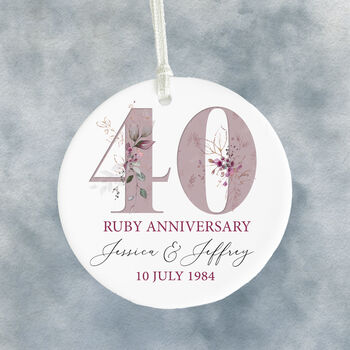 Ruby 40th Anniversary Celebration Bauble, 4 of 6