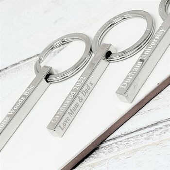 Graduation Personalised Bar Keyring Times Roman Font, 2 of 7