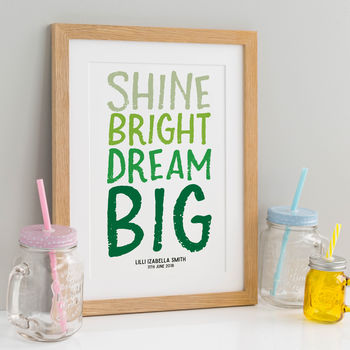 Shine Bright Dream Big Personalised Print, 4 of 6