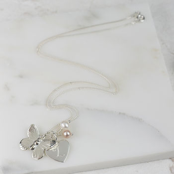 Personalised Silver Butterfly Charm Necklace, 7 of 7