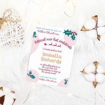 Personalised Nice List Certificate, 4 of 5
