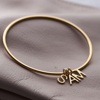 Personalised Letter Charm Bangle, 2 of 6