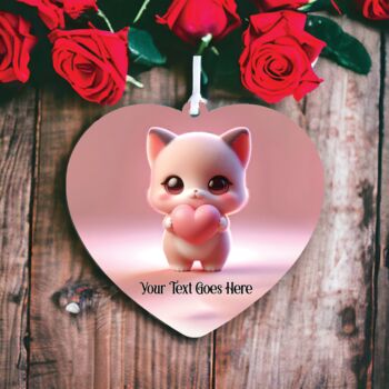 Personalised Cat With Heart Decoration, 2 of 2