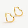 Women's Small Heart Hoop Earrings In Gold, Minimalist Jewellery, thumbnail 3 of 5