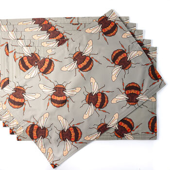 Large 'Wandering Bumblebee' Fabric Placemat, 9 of 9