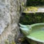 Round Green Ceramic Bird Bath With Two Love Birds, thumbnail 3 of 8