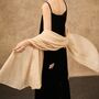 100% Mulberry Silk Scarf Champagne Gold In Gift Box, thumbnail 4 of 7
