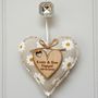 12th Wedding Anniversary Fabric Heart With Oak Message, thumbnail 8 of 11