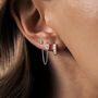 Allie. Silver Cubic Zirconia Stud Chain Earrings, thumbnail 5 of 5