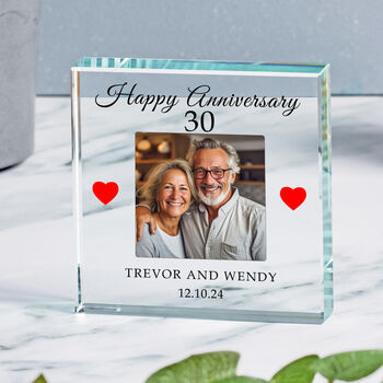 Personalised Happy Anniversary Glass Photo Token, 6 of 6