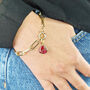 18ct Gold Plated Garnet January Birthstone Bracelet, thumbnail 2 of 5
