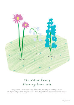 Personalised Family Birth Flower Art Print Wildflowers, 2 of 5