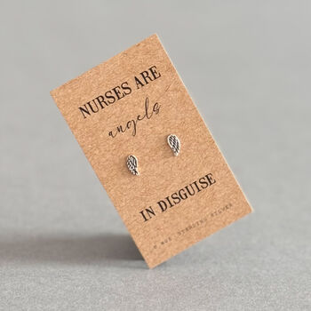 Nurses Are Angels Earrings – Sterling Silver Thank You Gift, 5 of 10