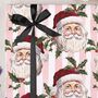 Three Sheets Of Traditional Santa Pink Stripe Christmas Wrapping Paper, thumbnail 1 of 2