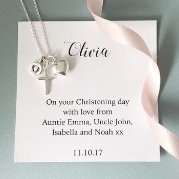 Personalised Sterling Silver Christening Necklace, 4 of 5