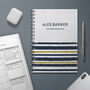 Personalised Striped Combined Diary And Notebook, thumbnail 1 of 9
