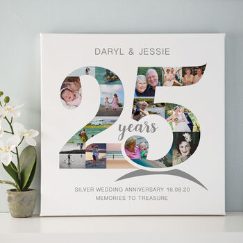Personalised Silver Wedding Anniversary Collage, 7 of 11