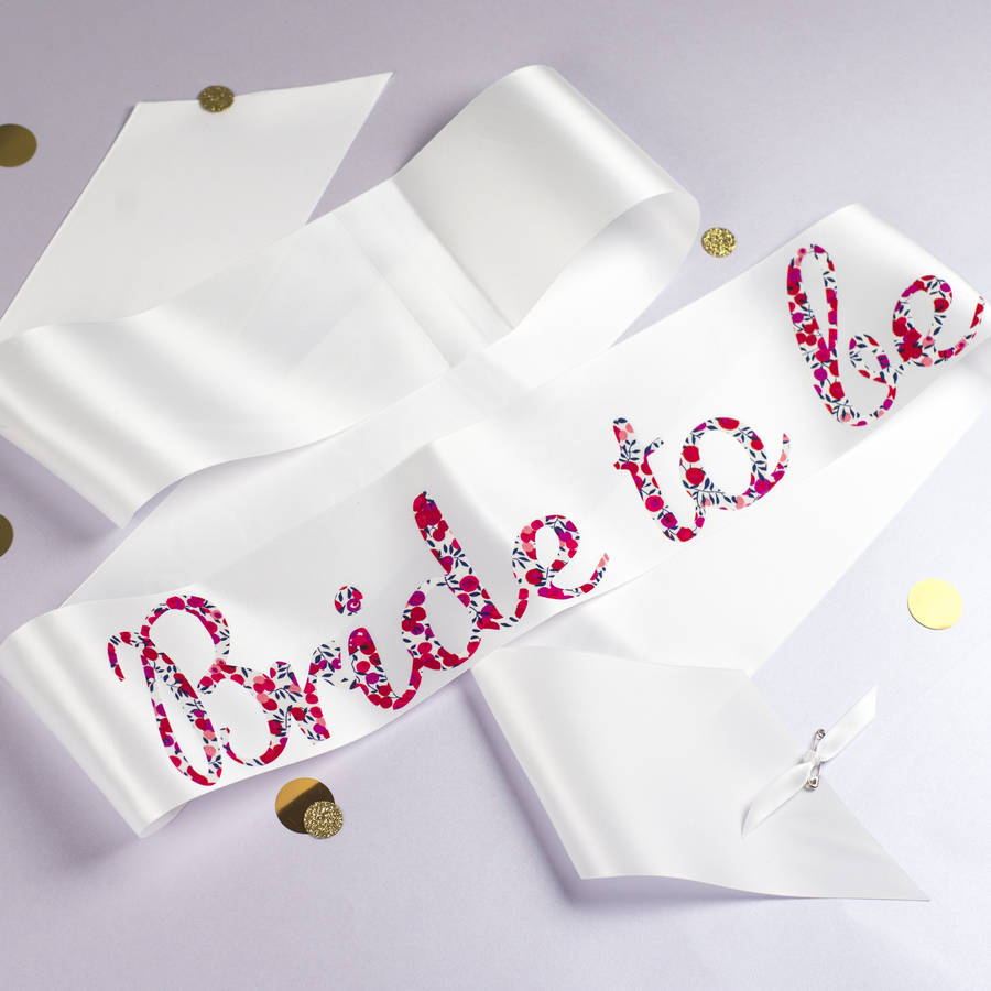 Bride To Be And Hen Party Sashes With Liberty Print, 1 of 8