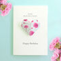 Birth Flower January Carnation Origami Heart Card, thumbnail 1 of 12