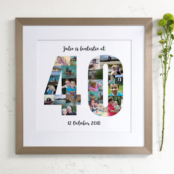 Personalised 40th Birthday Photo Collage, 6 of 9