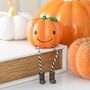 Cute Smiling Pumpkin Shelf Sitter Ornament, thumbnail 1 of 2